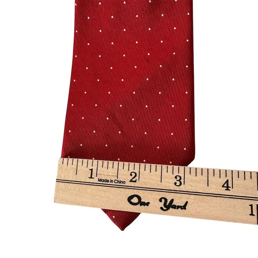 Vintage The Custom Shop Men's Red Silk Polka Dot power Tie Classic‎ 56” long. - Picture 4 of 5